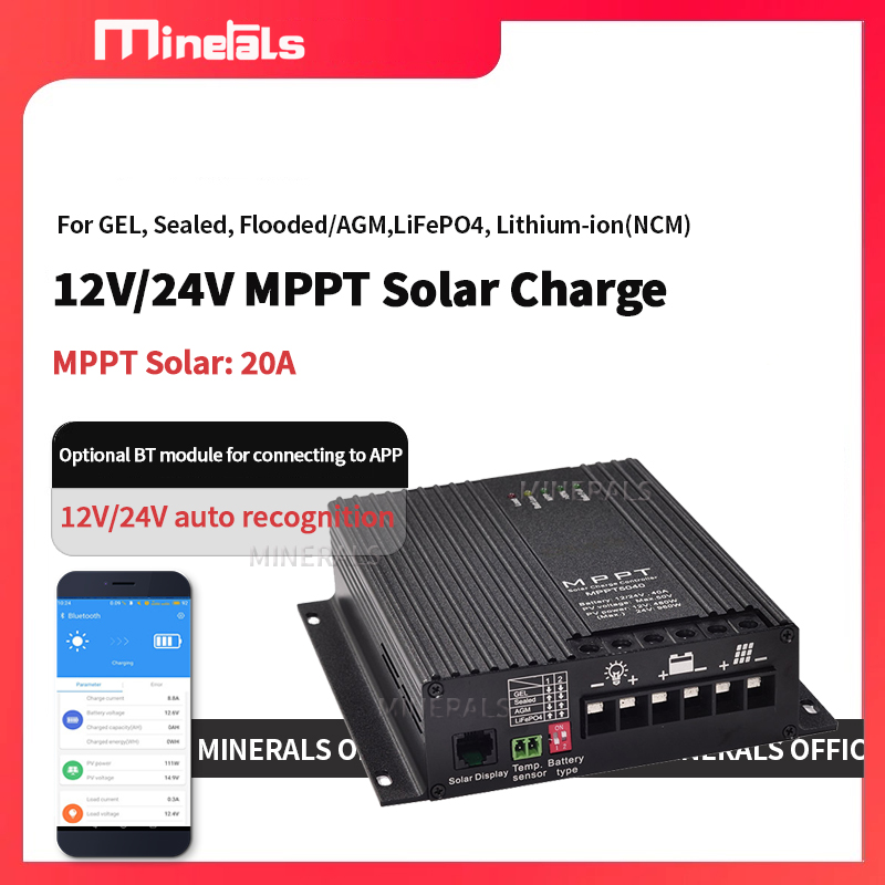 Charge Controller Solar - 20A MPPT Controller 12V/24V Battery Charger