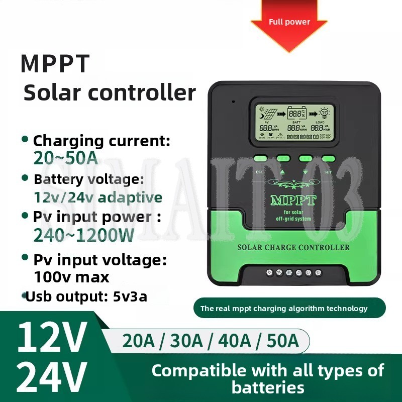 Charge Controller Solar - MPPT Solar Charge Controller 12V/24V Auto