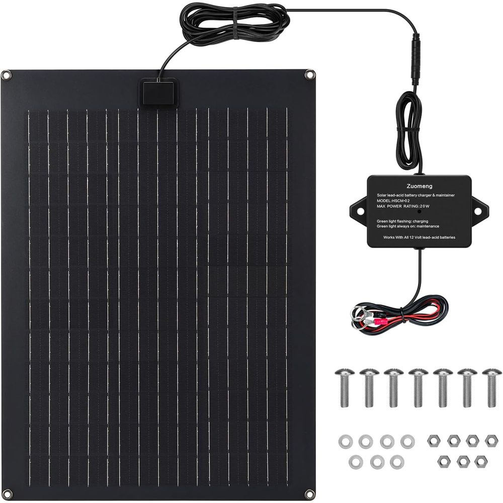 Solar Panel - Solar Battery Charger Maintainer, 20W Solar