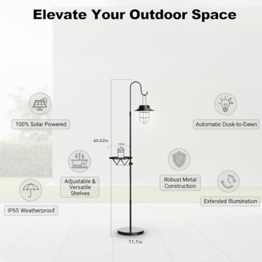 Solar Floor Lamp with Table, 6 - Solar Lamp recension och pris